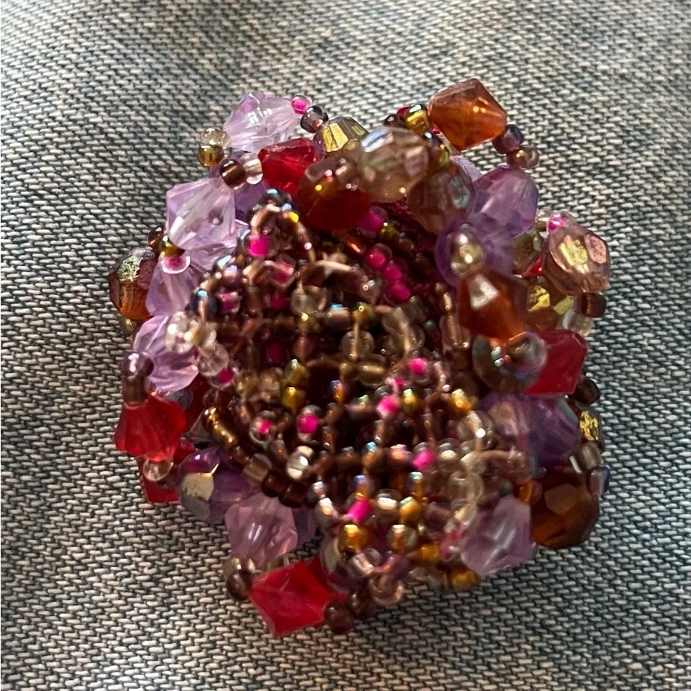 💜 Statement Beaded Ring | Pink & Purple 🩷